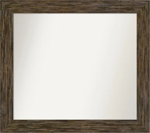 Miniatura 66 de Amanti Art Espejo personalizado, espejo de baño marrón Fencepost, espejo de pared o espejo de tocador de baño sobre el fregadero (27 x 27 pulgadas)