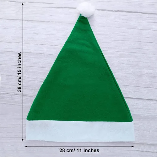 Miniatura 6 de SATINIOR 16 Piezas de Sombrero de Navidad a Granel, Sombreros de Papá Noel de Tela No Tejida para Navidad, Sombreros para Adultos, Decoraciones