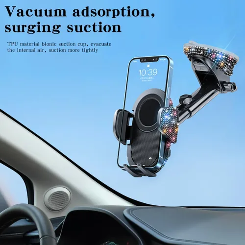 Miniatura 3 de Soporte brillante para teléfono celular para mujeres [potente succión] [estabilidad de grado de carreras de rallyes] Soporte brillante para teléfono