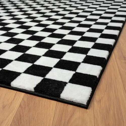 Miniatura 7 de LUXE WEAVERS Alfombra geométrica a cuadros en blanco y negro 5x7