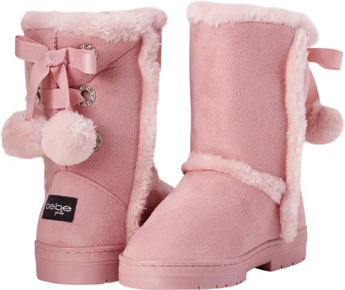 Miniatura 5 de bebe Girls Fur Trim Winter Boots with Back Lace Pom-Poms (ToddlerLittle GirlBig Girl)