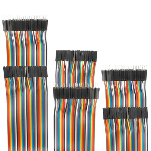 Miniatura 9 de Juego surtido de 120 cables de puente de 3.9 in, 5.9 in, 7.9 in, 11.8 in, 15.7 in, 19.7 in, 39.4 in, cable Dupont opcional, 3.9 pulgadas, macho a