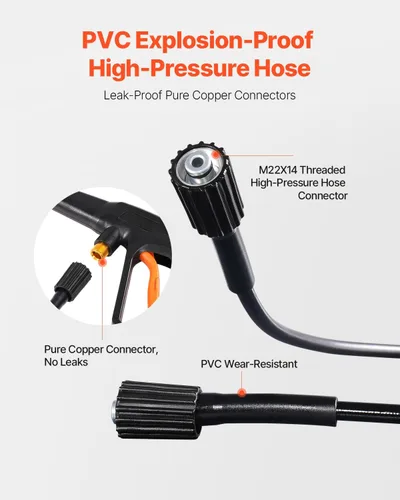 Miniatura 5 de VEVOR Lavadora a presión eléctrica, máximo 4200 PSI 2.8 GPM, limpiador de alta potencia con cañón de espuma y 4 boquillas para calzadas