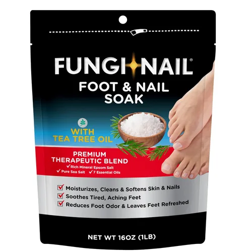 Fungi-Nail Baño para pies y uñas con aceite de árbol de té - Hidrata, reduce el olor de los pies y calma los pies doloridos - Una mezcla terapéutica