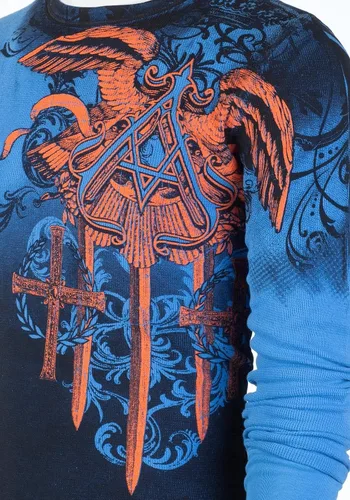 Miniatura 7 de Archaic by Affliction - Camisa térmica de manga larga para hombre, Azul