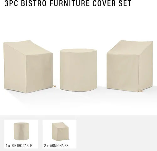 Miniatura 4 de Crosley Furniture MO75017-TA - Juego de fundas de vinilo reforzado de calibre pesado de 3 piezas para muebles de exterior