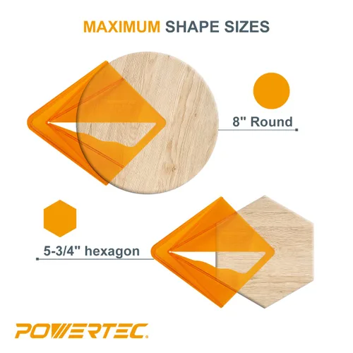 Miniatura 5 de POWERTEC Herramienta Buscadora de Centro de Plástico para Cuadrado de 8 pulgadas, Redondo, Octágono y Hexágono de 5-3/4 pulgadas, Herramientas