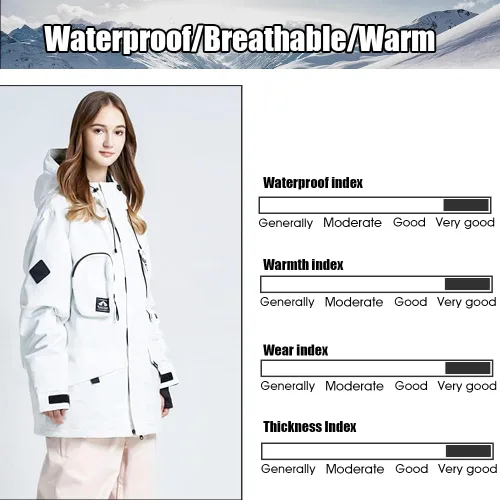 Miniatura 3 de Chaqueta de esquí impermeable para mujer, abrigo de nieve cálido de invierno, chaqueta de snowboard con capucha