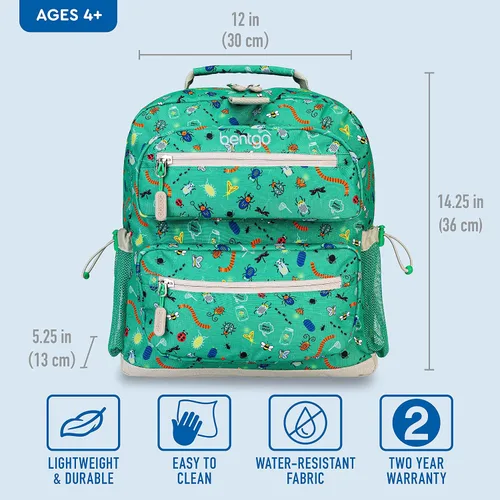 Miniatura 4 de Bentgo Mochila para niños - Mochila ligera y duradera de 14 pulgadas, Bug Buddies, Mochilas de viaje
