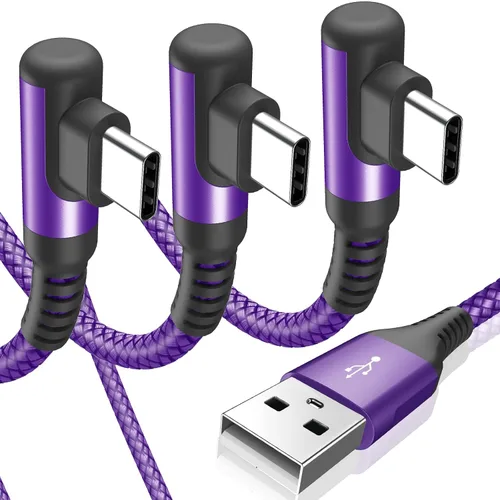 Miniatura 18 de sweguard Cable de carga USB tipo C en ángulo recto [2 unidades, 20 pies] 3.1A cable trenzado de nailon para iPhone 17, 16, 15 Pro Max Plus, iPhone