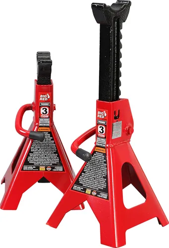 BIG RED T43202 Torin - Gatos de acero resistentes para coches, capacidad de 3 toneladas (6,000 libras), 1 par (no apto para SUV, camiones)
