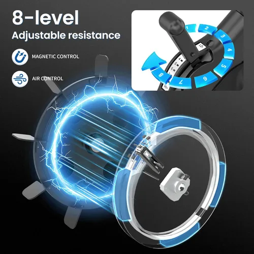 Miniatura 3 de ERGOLIFE Air - Bicicleta estática de resistencia magnética con ventilador exclusivo, aplicación App, 8 resistencias para ciclismo en interiores