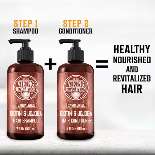 Miniatura 6 de Viking Revolution - Acondicionador de sándalo con biotina y aceite de jojoba - Acondicionador para hombres, acondicionador natural para cabello
