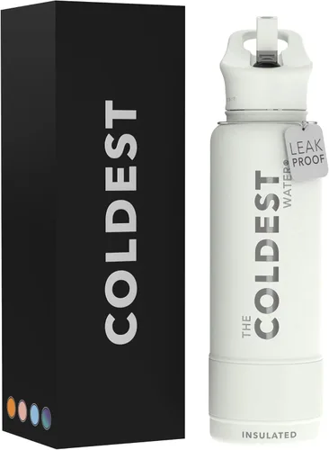 Miniatura 118 de Coldest - Botella para agua con tapa que incluye pajilla, térmica y metálica (acero inoxidable), para hombres y mujeres, color morado