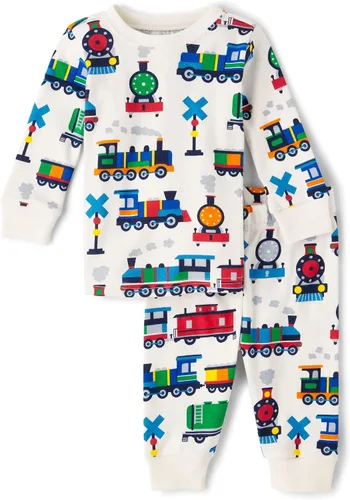 Miniatura 13 de The Children's Place - Conjunto de pijama de manga larga con botones para bebé niño, ajustado, 100% algodón, 2 piezas
