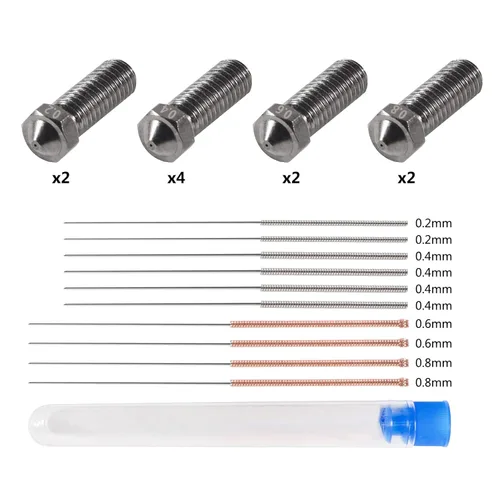 Miniatura 2 de Boquilla de volcán de acero endurecido 0.008 in 0.016 in 0.024 in 0.031 in Impresora 3D Boquilla de volcán M6 V6 Hotend Cabeza impresa para J-Head