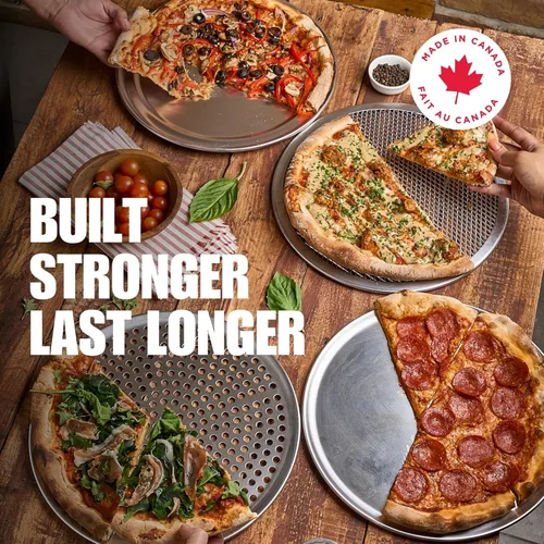 Miniatura 8 de Norjac Sartén para pizza de 12 pulgadas, paquete de 6, bandejas redondas de aluminio, bandeja para hornear para horno, libre de óxido, duradera