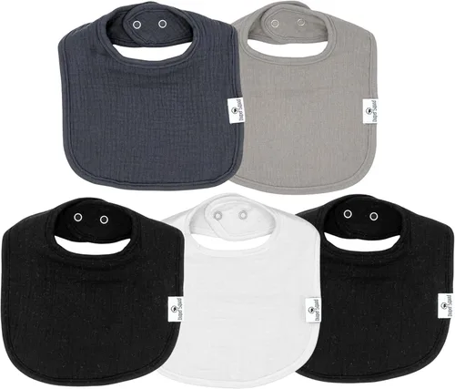 Miniatura 16 de DiaperSquad's 100% Organic Cotton Baby Drool Bibs, Super Absorbent & Adjustable Baby Bibs for Drooling and Teething Neutro