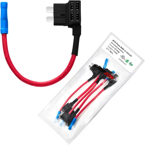 [Cable UL] Chanzon 5 unids 12awg Add-a-Circuit Fusible Tap Adaptador ATC/ATO/Soporte de fusible estándar para 35A Automotriz Coche Motocicleta