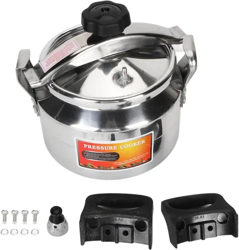Miniatura 6 de Olla a presión de acero inoxidable, recipiente a presión a prueba de explosiones de aluminio de gran capacidad con fondo compuesto para estufas