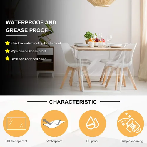 Miniatura 5 de Boao Mantel de plástico rectangular de plástico transparente de 51 x 71 pulgadas, impermeable, a prueba de aceite, a prueba de derrames, protector