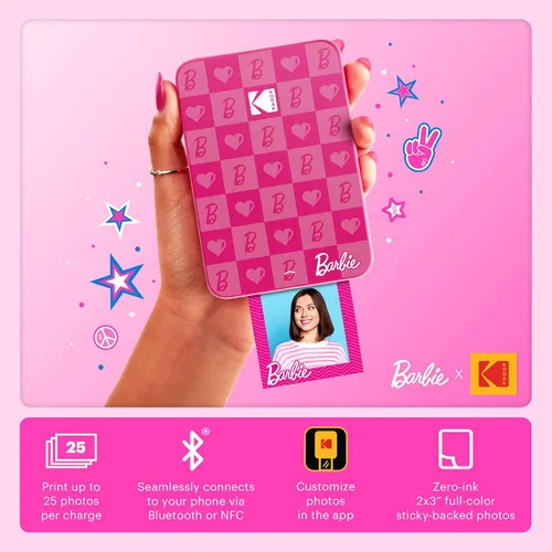 Miniatura 2 de KODAK x Barbie - Impresora fotográfica instantánea para smartphone Barbie - Portátil, color, inalámbrica - Fotos adhesivas Zink de 5 x 8 cm