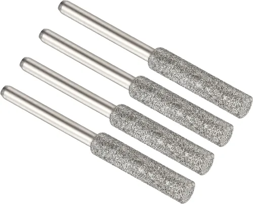 Miniatura 7 de PATIKIL Afilador de motosierra de diamante de 5/32 pulgadas, paquete de 16 herramientas de afilado para pulir piedra, color plateado