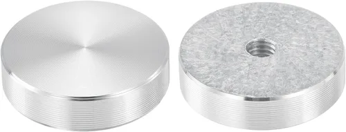 Miniatura 7 de uxcell M6 Rosca 0.787 in de diámetro de forma redonda de aluminio disco hardware 1pcs, aluminio círculo disco vidrio adaptador superior para mesa