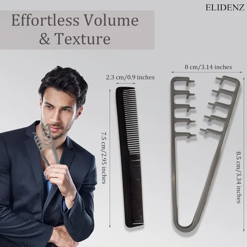 Miniatura 2 de Peine texturizado para hombres, paquete de 2 peines texturizantes para volumen de cabello, peine de textura de cabello, peine de peinado