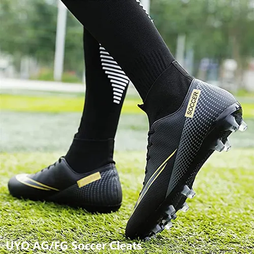 Miniatura 6 de Men's Soccer Shoes Football Cleats Outdoor High-Tops Lace-Up Non-Slip Spikes AGFG Boots