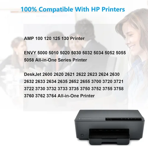 Miniatura 2 de Cartuchos de tinta negra 65XL de repuesto para HP 65 XL N9K04AN de alto rendimiento con Deskjet 2655 2652 3755 3772 3700 3722 3752 2600 2622 Envy