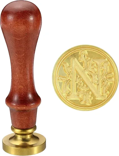 Miniatura 16 de PATIKIL Sello de cera del alfabeto T, sello de cera de sellado de letra inicial, clásico retro, cabeza de latón extraíble, mango de madera
