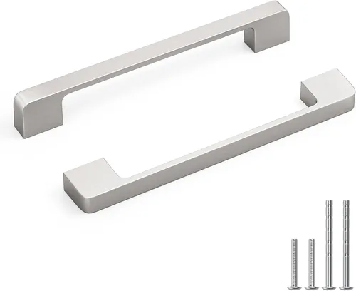 Miniatura 13 de Rergy Tiradores de cocina para gabinetes, paquete de 10 unidades doradas de 5 pulgadas con agujero central, herrajes cuadrados para cajones de Oro