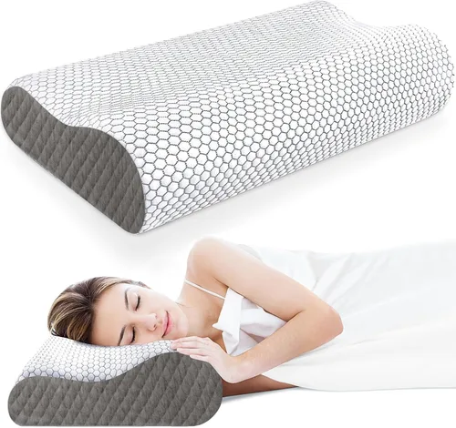 Miniatura 13 de CloudBliss Almohada cervical ergonómica para dormir, almohada cervical cervical para aliviar el dolor de cuello, almohada de espuma viscoelástica