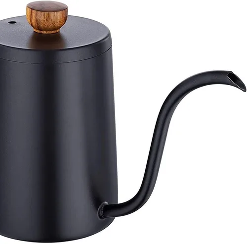 Miniatura 5 de Hervidor de cuello de cisne, 20.3 fl oz, hervidor de café con mango anti-calor, acero inoxidable antioxidante con diseño de boquilla de flujo