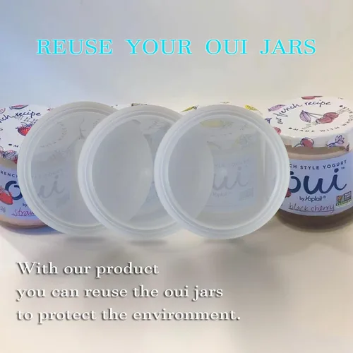 Miniatura 3 de Tapas para tarros de yogur para Oui – Paquete de 12 tapas para Oui, tapas de contenedores de yogur de plástico transparente 12+1