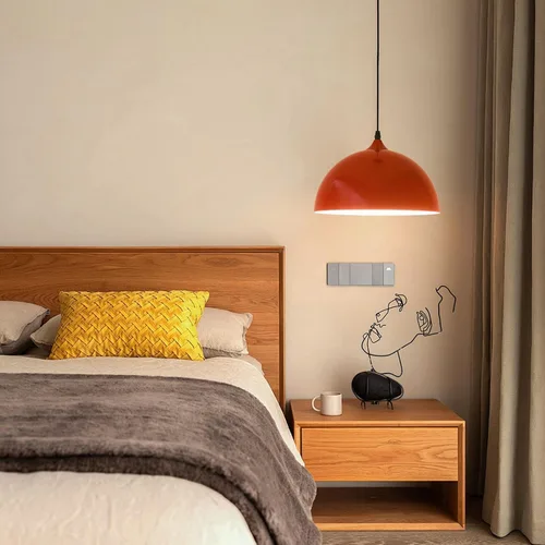 Miniatura 6 de Luz Colgante Roja con Enchufe Paquete de 2, 11.8 pulgadas, 14.7 pies, Luz Colgante Estilo Granja, Luces Colgantes de Cocina, Luces Colgantes
