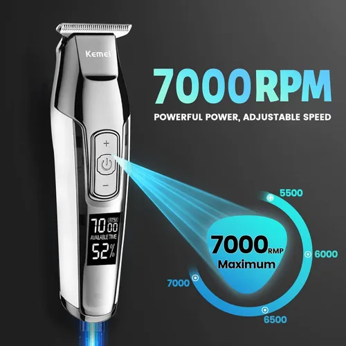 Miniatura 2 de KEMEI KM-5027 - Cortadora de pelo inalámbrica para hombres, recortadora de barba eléctrica profesional, kit de cortes de pelo de peluquería