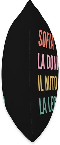 Miniatura 2 de Disegni Di Nomi Italiani Divertenti Per Sofia Funny Italian First Name Design-Sofia Throw Pillow, 16x16, Multicolor