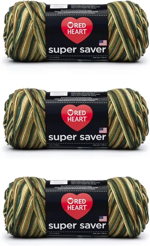 Miniatura 54 de Red Heart Hilo Super Saver, paquete de 3, estampado artístico, 3 unidades Estampado De Artista