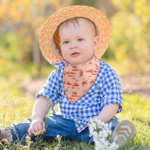 Miniatura 6 de VitalCozy 4 unidades de vaquero occidental bebé bandana babero algodón recién nacido bebé bebé babero