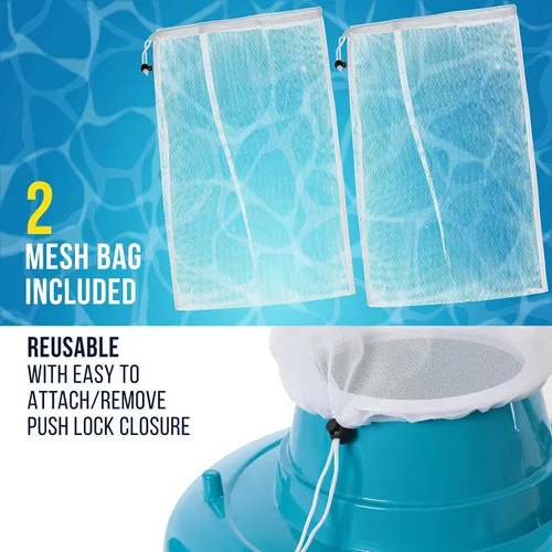 Miniatura 5 de U.S. Pool Supply Aspiradora profesional de hojas para piscina, cuerpo limpiador de piscina de 15 pulgadas, 8 chorros de presión, 4 ruedas