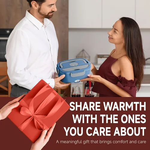 Miniatura 8 de Sitlais Lonchera eléctrica para adultos, calentador de alimentos portátil de calentamiento rápido con 2 recipientes de acero inoxidable 304 de 53