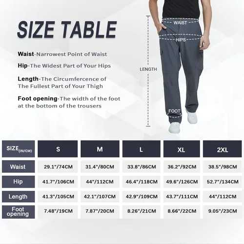 Miniatura 6 de MEETYOO Pantalones cargo de senderismo para hombre, impermeables, tácticos, ligeros, elásticos, para acampar