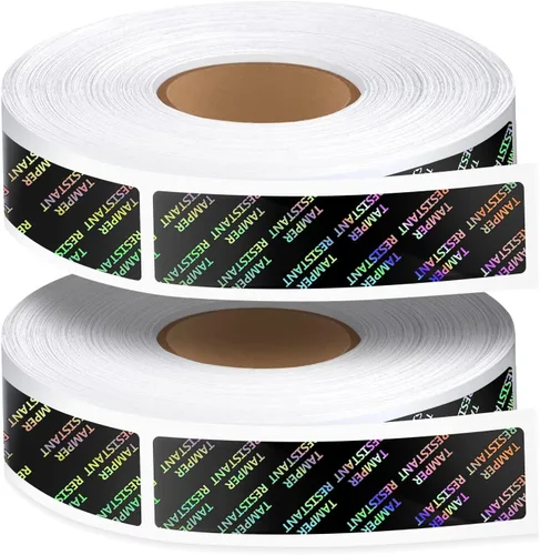 Outus 1000 calcomanías de sello de manipulación resistentes a manipulaciones, etiquetas metálicas adhesivas de 0.75 x 3.5 pulgadas, etiquetas
