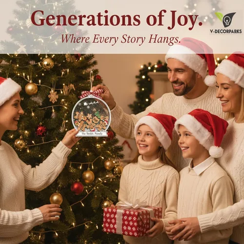 Miniatura 3 de Adornos de Navidad personalizados 2025 – Adornos personalizados de globo de nieve para familias de 2, 3, 4, 5, 6, 7, 8, 9 y 10 miembros, adorno