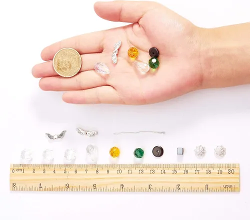 Miniatura 4 de SUNNYCLUE 1 caja para hacer 6 pares de aretes colgantes con cuentas de cristal, kit de iniciación para hacer aretes colgantes de árbol de Navidad