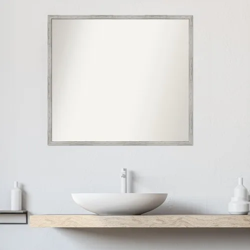 Miniatura 55 de Amanti Art Espejo de baño blanco para sobre el fregadero, 32 x 45 pulgadas, espejo de tocador rectangular blanco esbelto, marco de madera moderno
