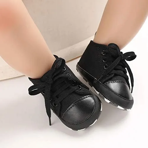 Miniatura 7 de Zapatos de lona y mezclilla con diseño de estrella para bebé - Tenis con suela suave antideslizante y caña alta, ideales para los primeros pasos