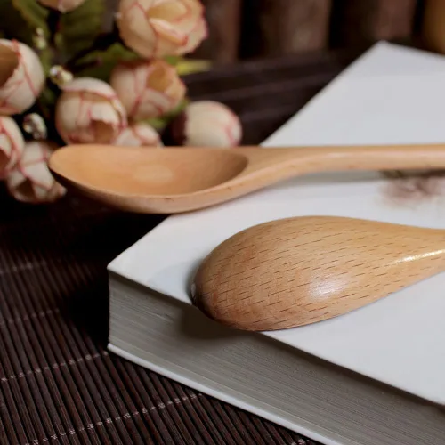 Miniatura 5 de Cuchara de café de madera de 6 pulgadas, cuchara de madera de haya natural, cuchara de postre para té de tarde, cuchara de té, agitadores de madera